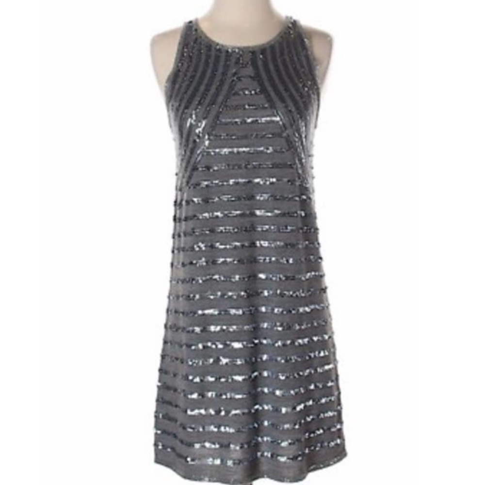 Calypso St. Barth Sequin RAVEN Gray Sweater Dress, Size S